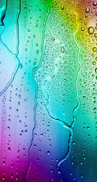 Rainbow colored background water droplets 2 - smooth free wallpaper for mobile