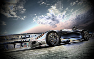 Silver sports car cloudy sky 11 - a road under a cloudy sky free wallpaper