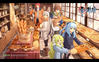 Bakery group people breads display - a box free wallpaper