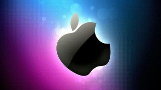 Apple logo colorful blurry background 4 - an apple logo free wallpaper