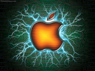 Apple logo lightning shock art - technology free wallpaper for desktop