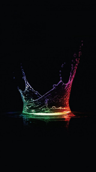 Colorful crown floating water black - free rain wallpaper for mobile