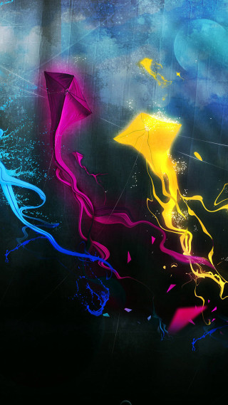 Kite rainbow abstract mystical aurora - mystical color free wallpaper for mobile