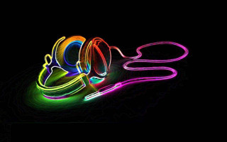 Neon colored object black background 2 - a neon free wallpaper