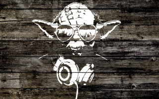 Yoda headphones wooden background white - a wooden background free wallpaper