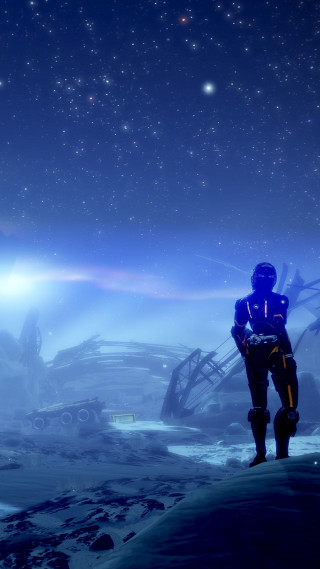 Man snow space station blue - eve ryder free wallpaper for mobile