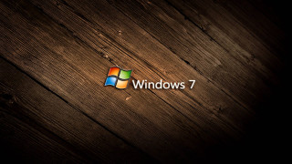 Wooden windows7 logo center computer 2 - the window 7 logo free wallpaper