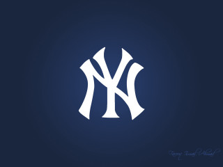 New york yankees logo blue - typographic free wallpaper for desktop