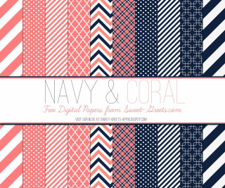 Navy coral digital papers geometric - geometric abstract art free wallpaper for desktop