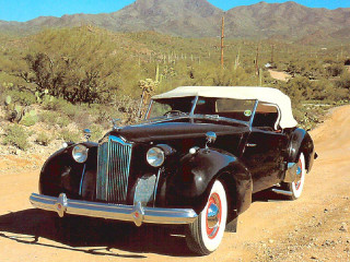 Old black car dirt road - a white roof free wallpaper
