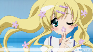 Blonde anime girl flower sailor - her mouth free wallpaper for desktop