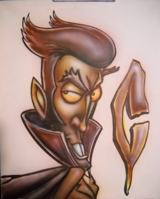 Man hat bow knife drawing - airbrush free wallpaper