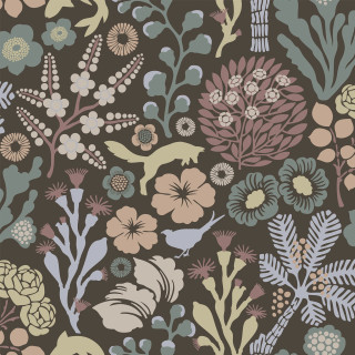 Brown blue floral pattern flowers - a screenprint free wallpaper for tablet