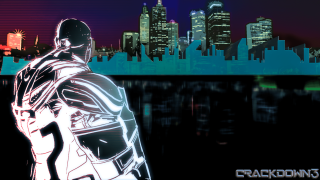 Man leather jacket city skyline 2 - a neon light free wallpaper