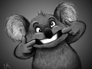 Cartoon koala finger mouth open - aloysius okelly free wallpaper