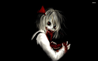Creepy woman bloodied knife gothic - a bloody face free wallpaper