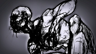 Person hand face black background - rob rey and kentaro miura style free wallpaper