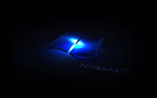 Blue windows7 logo black background - the word window 7 free wallpaper