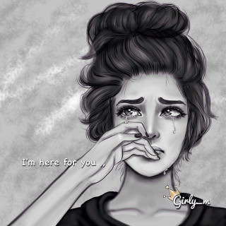 Sad woman hand on face - emotional free wallpaper for tablet
