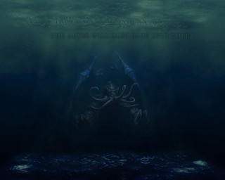Large squid swimming ocean man - the water behind free wallpaper