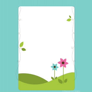 Flower leaf green field blue - a card free wallpaper for tablet