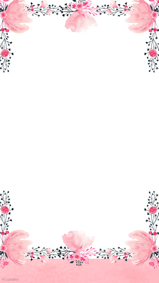 Pink watercolor frame flowers leaves - free hearts wallpaper