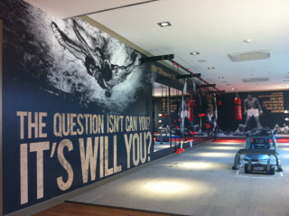 Gym mural man machine quote - a gym free wallpaper