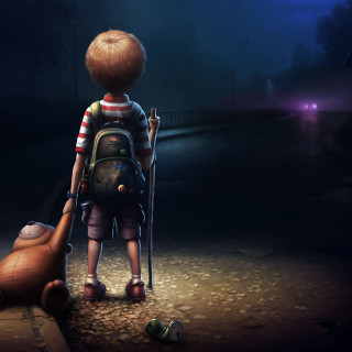 Boy backpack dark teddy bear 3 - diego gisbert llorens free wallpaper for tablet
