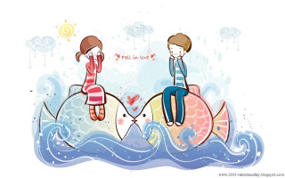 Two people sitting fish ocean - two person free wallpaper