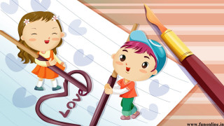 Boy girl notepad children drawing - a boy and a girl free wallpaper