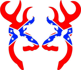 Red white blue deer heads 2 - same free wallpaper for desktop