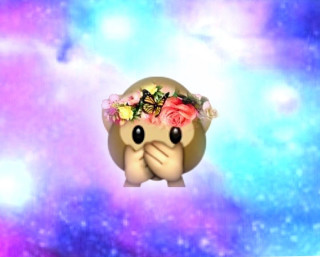 Toy flower crown galaxy background - vaporwave free wallpaper