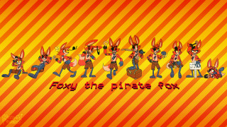 Cartoon characters four little ones - a line free wallpaper