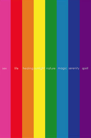 Rainbow colored background with words - the middle of the image free wallpaper for mobile
