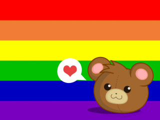 Teddy bear heart rainbow background - a teddy bear free wallpaper