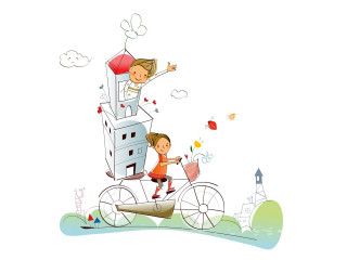 Girl boy horse carriage castle - a horse free wallpaper