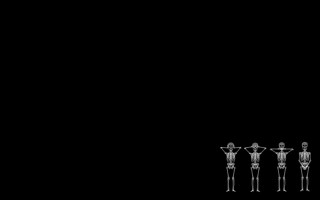 Skeletons black background three figures - the middle of the image free wallpaper for desktop