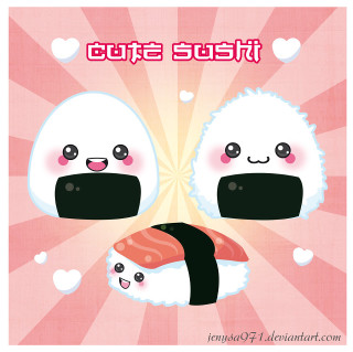 Sushi pink background hearts white - white background free wallpaper for tablet