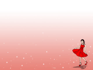 Woman red dress dancing pink - star free wallpaper for desktop