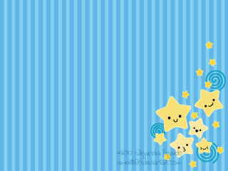 Blue background stars smiley face - the bottom free wallpaper