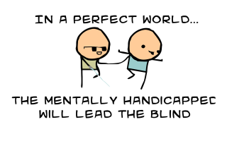 Mentally handicapped lead blind cartoon - a cartoon free wallpaper