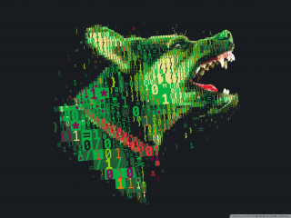 Dog large mouth numbers face 2 - in the dark free wallpaper for desktop