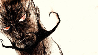 Demon red eyes black tail - a black tail free wallpaper