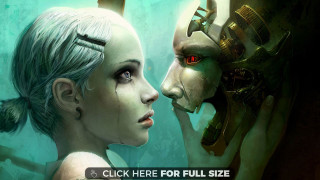 Woman man surrealistic scene text - surrealistic free wallpaper