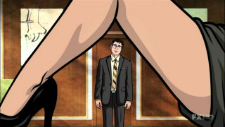 Cartoon man suit tie standing - a door free wallpaper