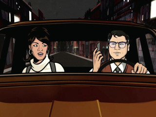 Man woman car night library - the car free wallpaper