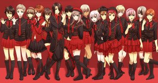 Anime girls red dresses black - red dress free wallpaper