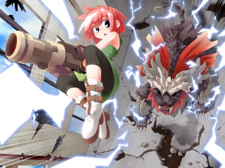 Anime couple guns demon broken - a broken window free wallpaper for desktop