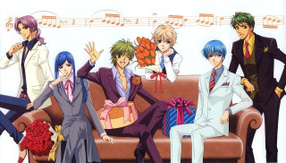 Group people couch gifts bouquet - free christmas wallpaper for desktop