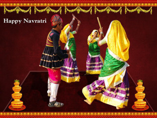Couple dancing stage happy navratri - a stage free wallpaper for desktop